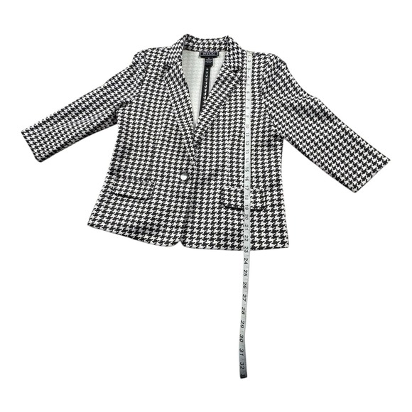 NYCC New York Clothing Co Houndstooth Blazer Jacket Women's Medium Black White - Picture 7 of 8